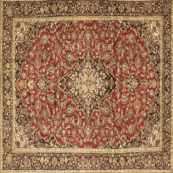 Ahgly Company Indoor Square Medallion Brown Traditional Area Rugs, 5' Square