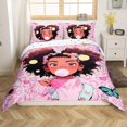thumbnail image 1 of Juego de Funda Nórdica para Niña,Leopardo Rosa,Juego de cama Mariposa,Niñas, 1 of 6