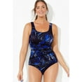 thumbnail image 3 of Swimsuits for All Women's Chlorine Resistant Spliced Tank One Piece Swimsuit, 3 of 5