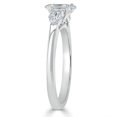 thumbnail image 2 of Eterna Jewel Oval Cut 1.6 Ct Lab-Created Simulated Diamond Ring - 14K White Gold Plated Three Stone Engagement Ring for Women - Elegant Prong Setting for Daily Wear - Perfect Gift for Her, 2 of 3