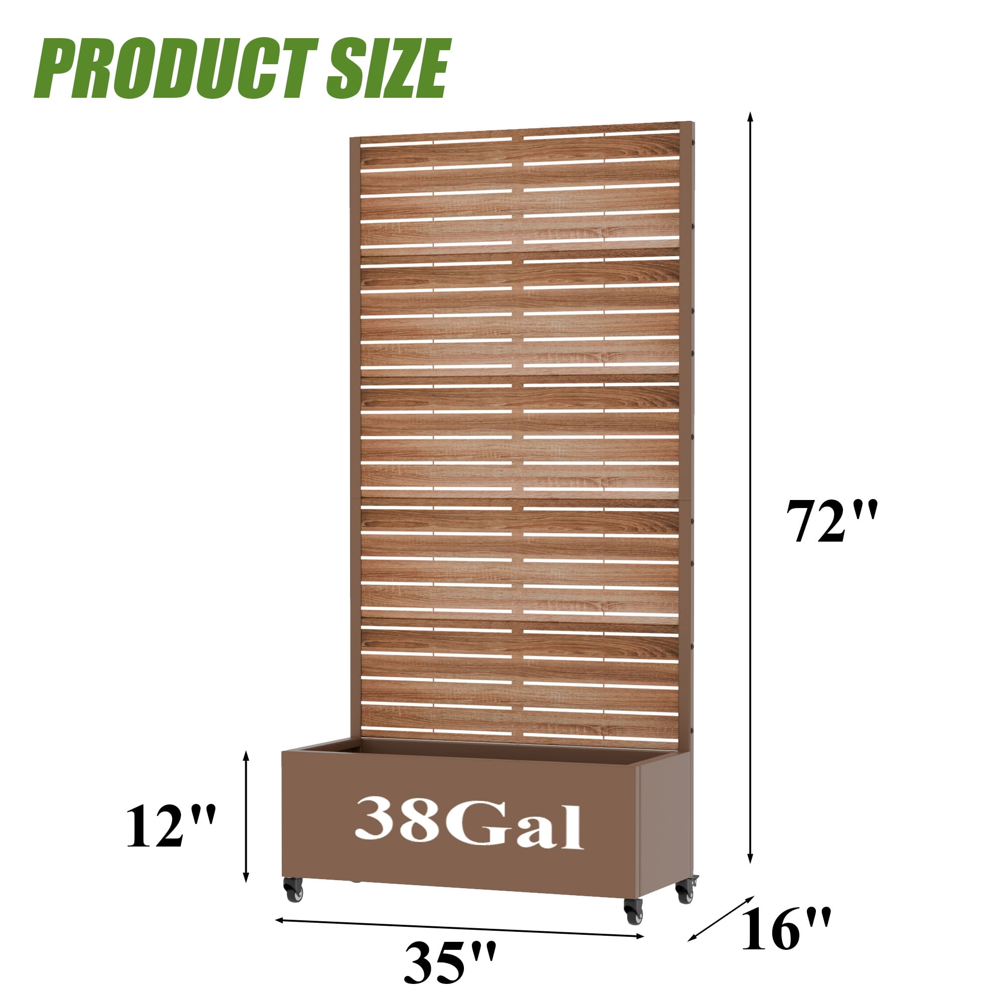 MAYEERTY 72*35in Outdoor Metal Planter Box, Heavy Gauge Metal Planter, Outdoor Raised Planter Box for Balcony, Garden, Yard