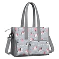 thumbnail image 2 of Teacher Tote Bag,Unicorn Princess Castle Pattern Teacher Utility Tote Bag,Large Work Tote Bags for Women with Multiple Pockets,Top Zipper Closure,13.8x10.6x6.7 Inch, 2 of 5