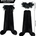 thumbnail image 3 of Halloween Costumes for Men, Men's Halloween Feather Shawl, Dark Forest Cloak Costume with Dramatic Cape, Vintage Role Play Outerwear for Halloween Parties, Stage Performances Dress Up, 3 of 6