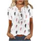 thumbnail image 2 of ICHUANYI Clearance Women Summer Casual Short Sleeve T-Shirt Button Round Neck Pullover Blouse Tops(White, S) ICHUANYI WER2023081013039, 2 of 5