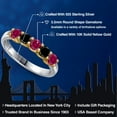 thumbnail image 2 of Gem Stone King 925 Silver and 10K Yellow Gold Red Created Ruby and Black Diamond Wedding-Bands Ring for Women | 1.09 Cttw | Round 3.5MM | Gemstone July Birthstone | Size 8, 2 of 6