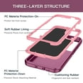 thumbnail image 2 of I-HONVA Compatible with Samsung Galaxy S24 FE Case,3-Layer Military Grade Drop Protection Anti-Slip Rugged Shockproof Dustproof Protection 6.7 inch Phone Case,Purple Pink, 2 of 6