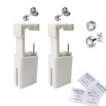 Ear Piercing Kit, 2 Pack Self Ear Piercing Gun Disposable Safety Ear Piercing Gun Kit with 3mm Studs Hypoallergenic Piercing Gun Kit