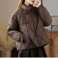 thumbnail image 4 of Bixock Women Outerwear Fall and Winter Casual Solid Color Long Sleeve Hooded Quilted Jacket, 4 of 5