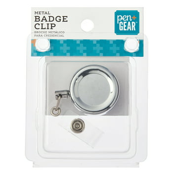 Pen + Gear Metal Retractable Badge Reel Clip for Badge Cards, Silver, 1 Count