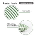 thumbnail image 5 of Hofdeco Premium Coastal Patio Indoor Outdoor Pillow Cover Only, 20"x20" Water Resistant for Backyard, Couch, Green Stripe, 5 of 5