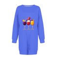 thumbnail image 4 of Pisexur Robes de Noël pour Femmes, Robe Chandail en Molleton à Col Rond Imprimé Verres de Vin Tendance, Robe de Fête Décontractée à Manches Longues, Robe de Vacances de Noël Mini Robe, 4 of 4