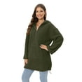 thumbnail image 4 of Monfince Womens Oversized Sherpa Pullover Hoodie with Pockets Fuzzy Fleece Sweatshirt Coat Green XL, 4 of 8