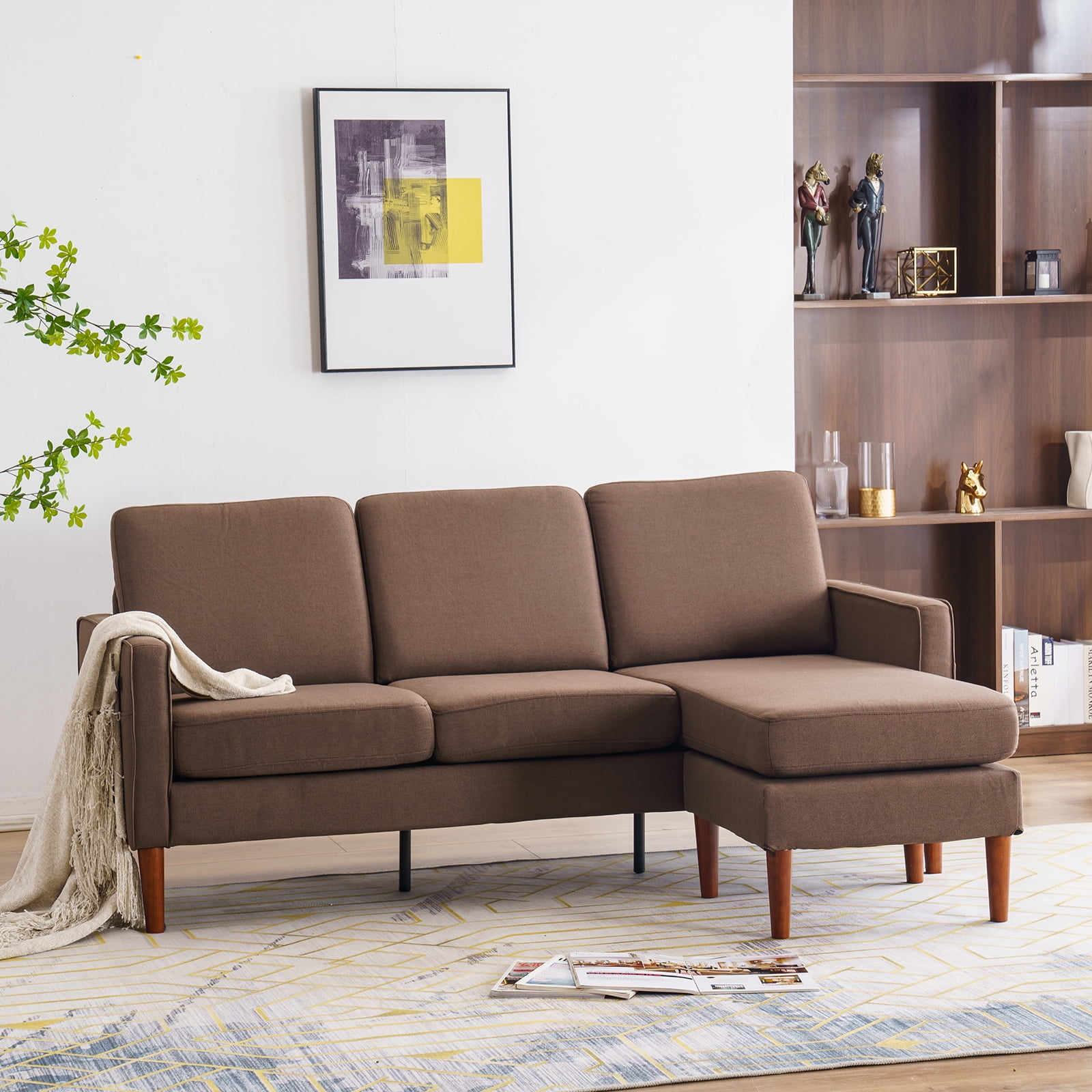 uhomepro Mid Century Couches and Sofas Set with Ottoman, HighEnd