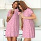 thumbnail image 4 of Fotbe Breast Cancer Awareness Bata de Dormir para Mujer con Estampado, Camisón de Algodón de Manga Corta, Ropa de Dormir Casual, 4 of 6