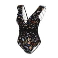 thumbnail image 4 of Yiaed Butterfly1 Print Women's Ruffled One Piece Swimsuit V Neck Swimwear Slimming Monokini for Woman-XX-Large, 4 of 8