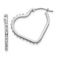 thumbnail image 3 of 14K White Gold Diamond Fascination Heart Hinged Hoop Earrings, 3 of 5