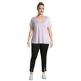 thumbnail image 2 of Athletic Works Women's and Women's Plus Front Slit Leggings, Sizes XS-5X, 2 of 5