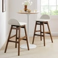 thumbnail image 2 of Bar Stool Chair Barstool, Set of 2, Ivory White, Fabric, Wood, Pub Cafe Bistro Dining Kitchen Hospitality Restaurant, Modern Contemporary HB36165, 2 of 10