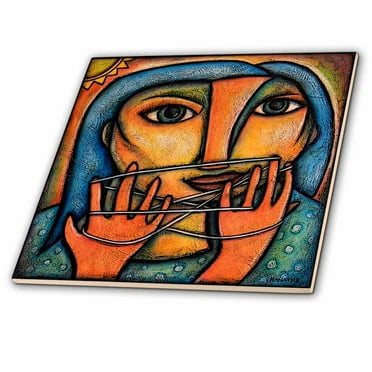 3dRose Blue Abstract Art - Ceramic Tile, 12-inch - Walmart.com