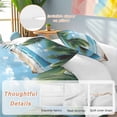 thumbnail image 2 of 3 Piece Coastal Ocean Duvet Cover Set Full Size,Microfiber Comforter/Quilt Cover with Corner Ties and 2 Pillowcases,Sandy Beach Coconut Tree Blue Sky Scenery All Season Bedding with Zipper Closure, 2 of 8