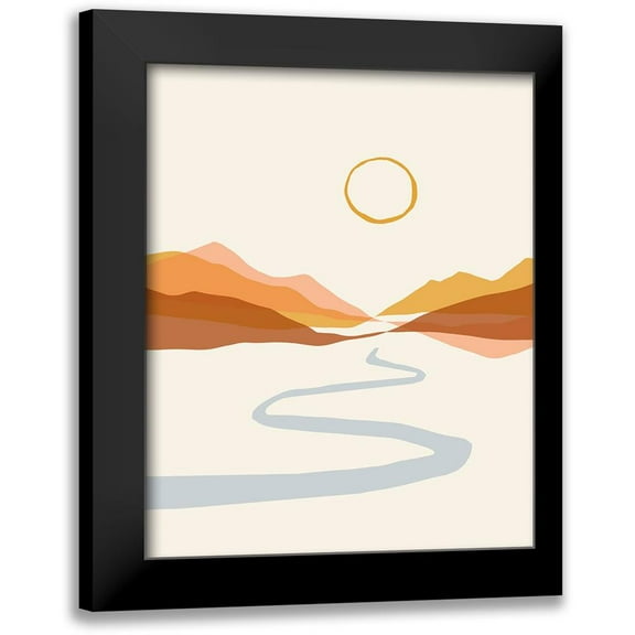 Barnes, Victoria 12x14 Black Modern Framed Museum Art Print Titled - Geo Landscape Line II