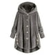 thumbnail image 1 of Abrigo largo para mujer, chaqueta de lana, cárdigan, manga larga, botón sintética, cálido, prendas de vestir de invierno , GRIS, l Hugo Abrigo de invierno, 1 of 7