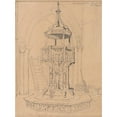 thumbnail image 2 of John Sell Cotman 11x14 Gold Ornate Wood Frame and Double Matted Museum Art Print Titled - Font in Binham Church, Norfolk (1811), 2 of 4