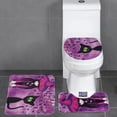 thumbnail image 4 of 3PCS Witch Pattern Polyester Toilet Mat Carpet Non slip Bath Mat Rug Toilet Lid Cover Set Bathroom Decoration, 4 of 10