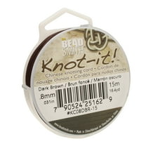 The Beadsmith Chinese Knotting Cord - Dark Brown Color, 0.8 mm Diameter, 15-Meter Spool