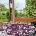 thumbnail image 2 of Ambesonne Space Fitted Round Tablecloth, Astronaut and Sun Pinky Back, 56"- 60" Diameter, Dark Magenta Ivory, 2 of 5