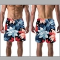 thumbnail image 3 of luoweisi Men's Beach Shorts Quick Dry Swim Trunks with Mesh Lining Flower 2XL, 3 of 5