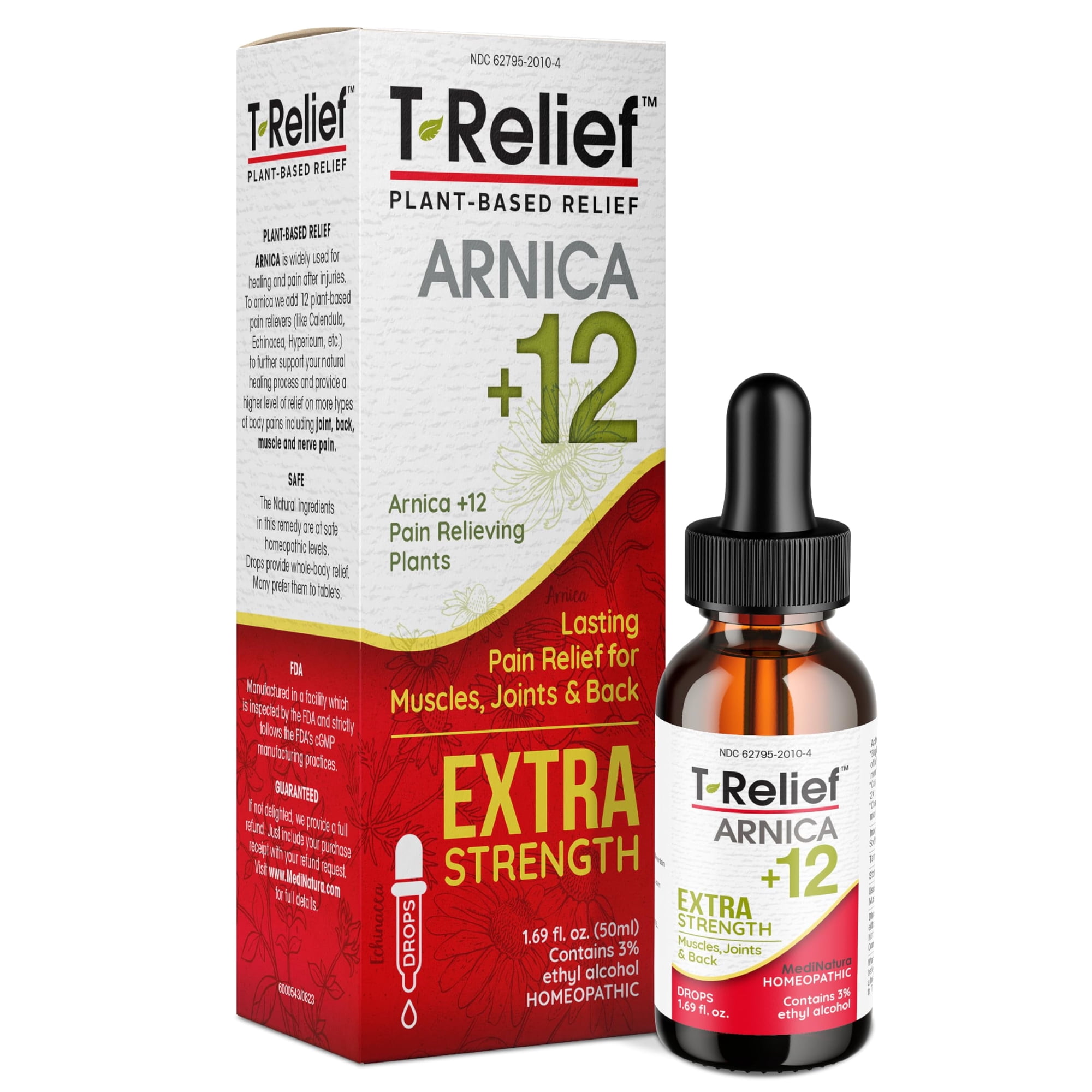 MediNatura T-Relief Extra Strength Oral Drops Arnica +12 Fast-Acting Natural Relieving Actives - 1.69 oz
