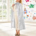 thumbnail image 4 of AWZXDE Girls Glitter Lace Cape Shawl Wrap Party Dress Up Fairy Tale For Kids Shawls for Evening Dresses Silver,60, 4 of 7