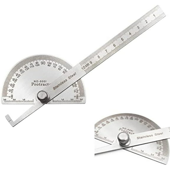 Angle Protractor,Stainless Steel Angle Ruler Finder 0-180 Degrees,10 cm Woodworking Ruler, Angle Measure Tool, Angle Finder Ruler, Craftsman Angle Measure Tool