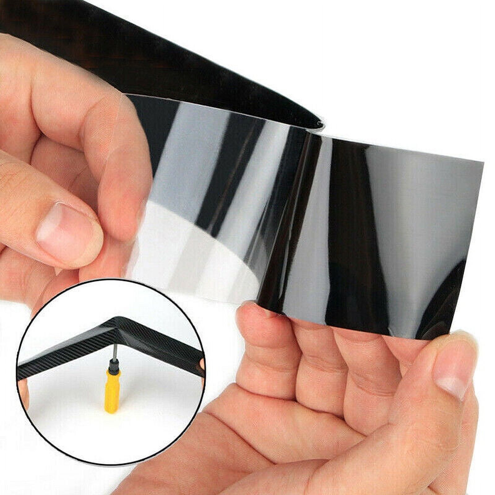 Carbon Fiber Vinyl Car Door Sill Scuff Plate Protector Sticker – 7cm X 3m Roll – Black Texture