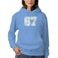 thumbnail image 2 of Retro Style Number 67 Design Women's Hoodie, 2 of 3