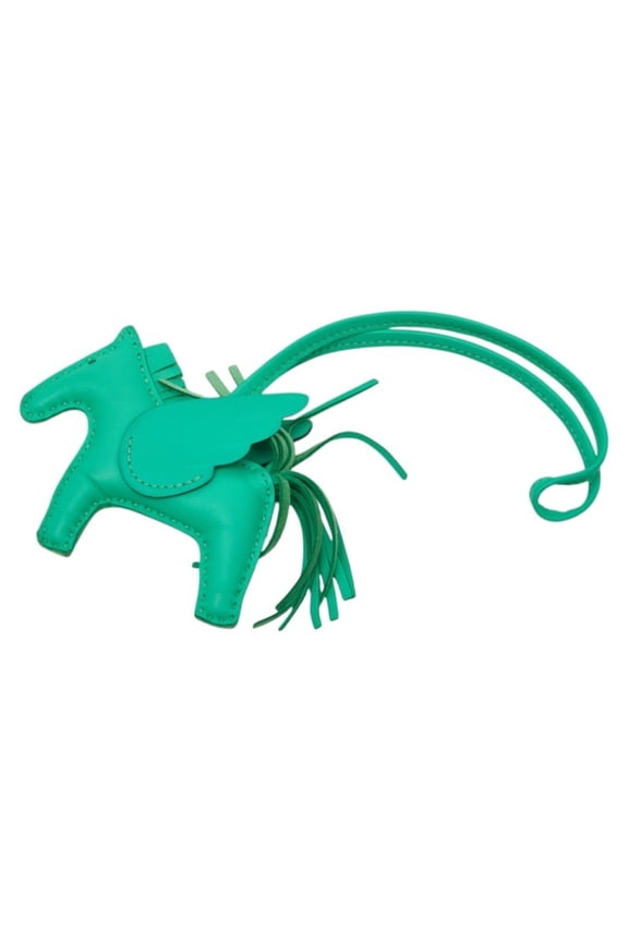 Pre-Owned Herms Rodeo PM Pegasus Accessory Bag Charm Keychain Green Anjo Miro Women's HERMES