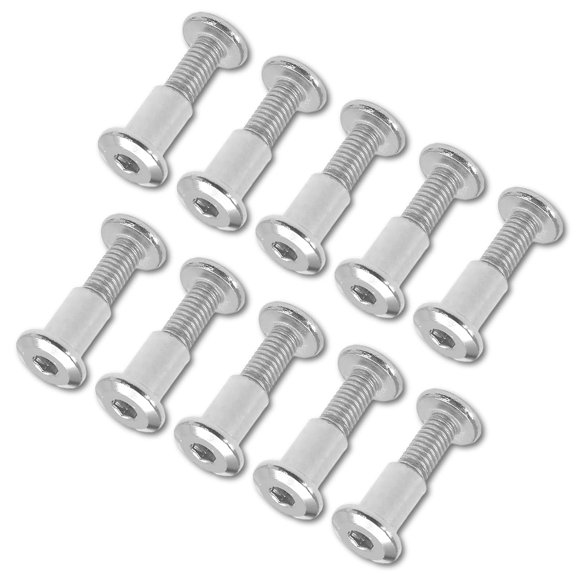 GHRTGR-35 Pair(70 Piece) M6x20mm Hex Drive Socket Cap Bolt with Allen Wrench, Silver Furniture Connector Bolts M6 Countersunk Screw Barrel Nuts Binding Screws for Crib Replacement Belt Cabinet