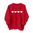 thumbnail image 4 of NexTorq Love Sweatshirt - Valentines Sweatshirts for Women,Cute Love Heart Graphic Plus Size Shirts Long Sleeve Crewneck Pullover Tops K5-Red XXL, 4 of 7