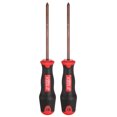 thumbnail image 1 of Uxcell 2pcs PH1 Destornillador Phillips #1 8.07" Destornilladores Magnéticos 4.13" Acero Aleado S2 Tratado Térmicamente con Mango Ergonómico para Reparaciones de Hágalo Usted Mismo, Rojo Marrón, 1 of 7