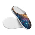 thumbnail image 3 of Rateoe Colorful Planet Universe Print Women's Men's Cotton Knit Slippers Lightweight Memory Foam Indoor House Shoes with Anti-Skid Sole-42/43, 3 of 7