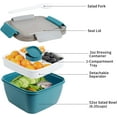 thumbnail image 7 of Loobuu 52 oz to Go Salad Container Lunch Container, BPA-Free, 3-Compartment for Salad Toppings and Snacks, Salad Bowl with Dressing Container, Built-in Reusable Spoon, Microwave Safe Navy Blue, 7 of 7