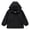 Black, variant on Kids Mid Length Hooded Zip Wind Coat Loose Oversized Fit Solid Outerwear Toddlers Boys Girls Travel Windproof Rainproof Jacket