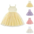 thumbnail image 3 of Odeerbi Niñas Verano Daisy Impreso Tul Vestido Floral Slip Strap Vestido de Los Niños Sin Tirantes Vestido de Malla Sin Mangas, 3 of 3