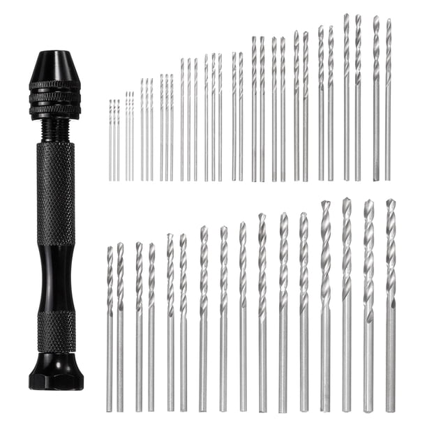 49uds Banco Tornillo Brocas Juego, 0.5mm-3.0mm Micro Mini Helicoidales Brocas Juego 48uds, para Metal Madera Plástico Modelo Bricolaje Fabricación