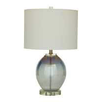 DecMode 23" Blue Table Lamp with White Linen Shade (2 Count)