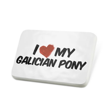 Porcelein Pin I Love my Galician Pony, Horse Lapel Badge – NEONBLOND