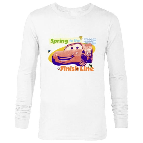 Disney and Pixar’s Cars Lightning Spring to the Finish Line - Long Sleeve T-Shirt for Men - Customized-White