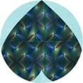 thumbnail image 1 of Ahgly Tapis Rond Lavable en Machine Intérieur Transitionnel Bleu Profond, 5 Pieds Rond, 1 of 7