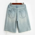 thumbnail image 4 of Womens Jean Shorts Loose Jorts Mid Low Waisted Bermuda Shorts Hip Hop Denim Shorts Streetwear Womens Jeans Blue L, 4 of 5